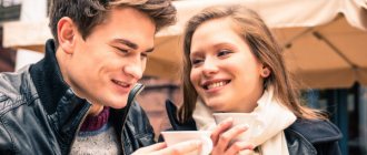 girl and guy drinking coffee