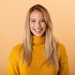 girl in an orange jacket