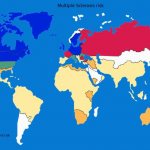 Regions with a high risk of multiple sclerosis